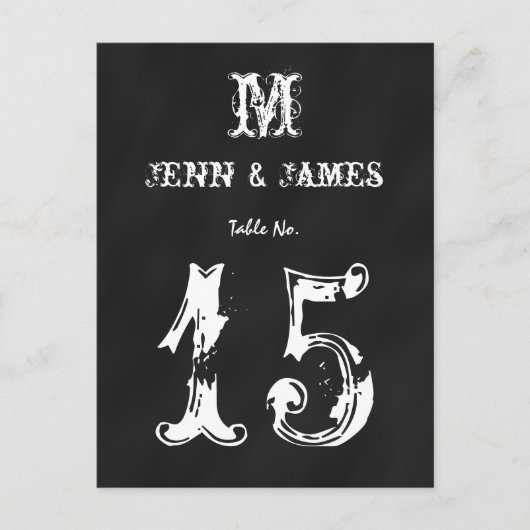 Krijtbord Rustieke Trouwtafel Nummer Kaart (Voorkant)