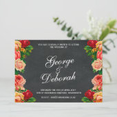 Krijtbord Rustieke Vintage Roos Bloem Landschap Kaart (Staand voorkant)