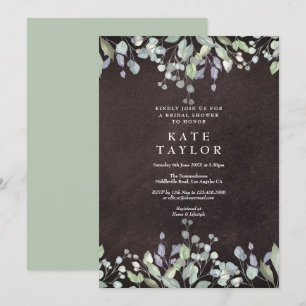 Krijtbord Salie en Sering Bloemrijke Bruidsdouche Kaart