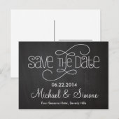 Krijtbord Save the Date Briefkaart (Voorkant / Achterkant)