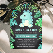 Krijtbord Schattigee Blauwgroen Dinosaurus Boog Ba Kaart