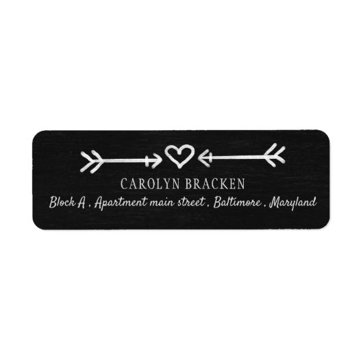  krijtbord Schattigee hartpijl | Bruiloft Etiket (Voorkant)