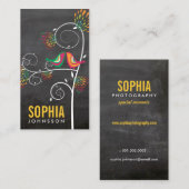 Krijtbord Schattigee Tortelduifjes Floral Business Visitekaartje (Voorkant / Achterkant)