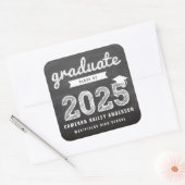 Krijtbord schets Afstuderen klasse van 2025 Afstud Vierkante Sticker (Envelop)
