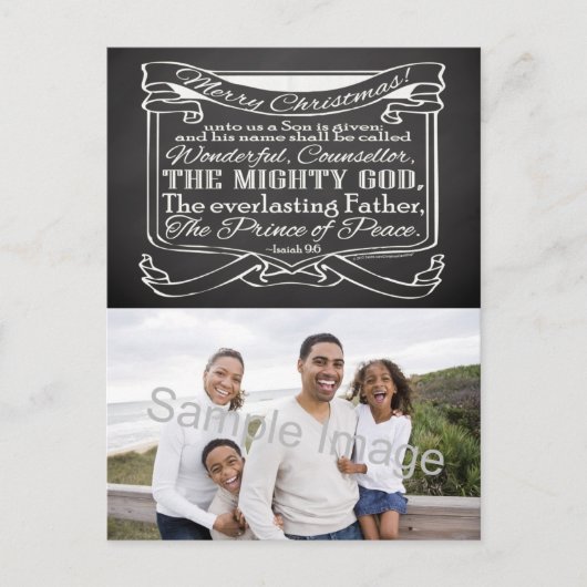 Krijtbord Schrift Kerstmis Feestdagenkaart (Voorkant)