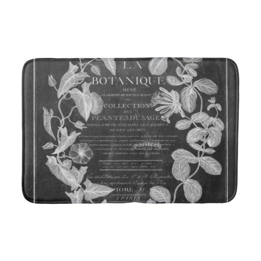 krijtbord scripts Franse botanische kunst ivy blad Badmat (Voorkant)