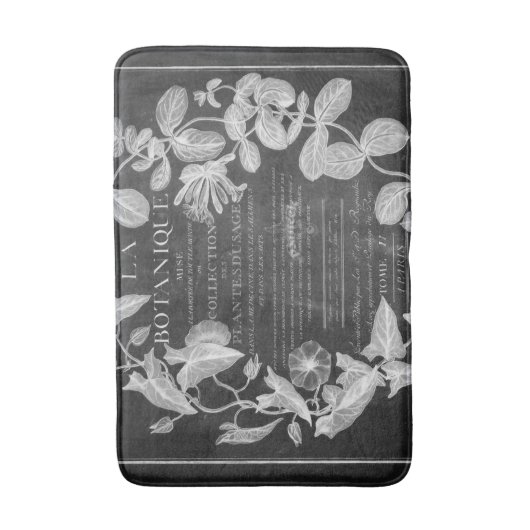 krijtbord scripts Franse botanische kunst ivy blad Badmat (Voorkant Verticaal)