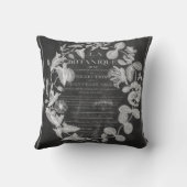 krijtbord scripts Franse botanische kunst ivy blad Kussen (Achterkant)