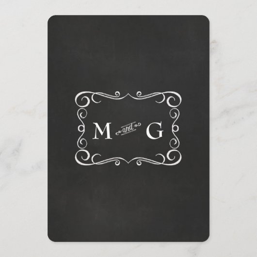 Krijtbord Scroll Typografie Formeel Diner Menu (Achterkant)