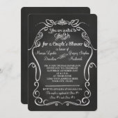 Krijtbord Scroll Typografie in Kalligrafie Koppels Kaart (Voorkant / Achterkant)