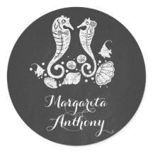 Krijtbord Seahorses Beach Bruiloft