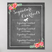Krijtbord Signature-drankmenu met paardmotief Poster (Voorkant)