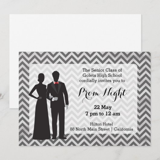 Krijtbord Silhouet Koppels Kaart (Voorkant / Achterkant)