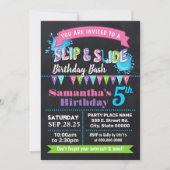 Krijtbord Slip en slide verjaardag bash roze feest Kaart (Voorkant)