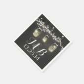 krijtbord snaarlichten en metselaarpotten servet (Hoek)