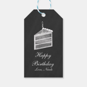 Krijtbord Snee cake krijt verjaardag cadeau label Cadeaulabel