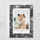 Krijtbord Sneeuwvlok Fotolijstje Kerstmis Feestdagenkaart (Voorkant)