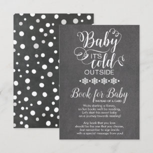 Krijtbord Sneeuwvlokken Bring A Book for Baby Kaar Kaart