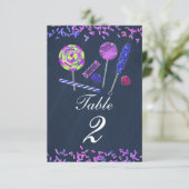 Krijtbord Snoep Land Snoepjes Krijt Tafel Nummer Kaart (Staand voorkant)