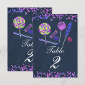 Krijtbord Snoep Land Snoepjes Krijt Tafel Nummer Kaart (Voorkant / Achterkant)