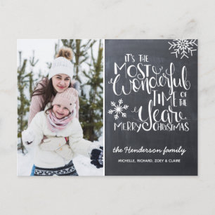 Krijtbord Snowflake Vrolijke Kerstfoto Briefkaart