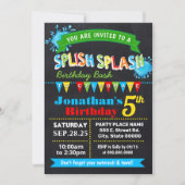 Krijtbord splash verjaardag bash party kaart (Voorkant)