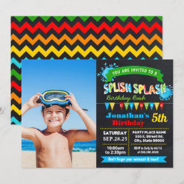 Krijtbord splash verjaardag bash party kaart