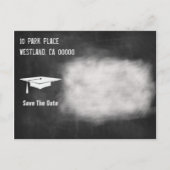 Krijtbord Star Burst Afstuderen Opslaan Aankondigingskaart (Achterkant)