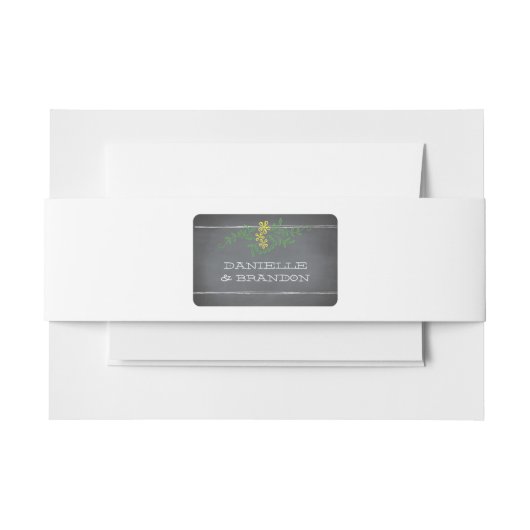 Krijtbord Stencil Belly Band Uitnodigingen Wikkel (Voorkant Voorbeeld)