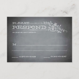 Krijtbord Stencil White Respons RSVP Kaartje