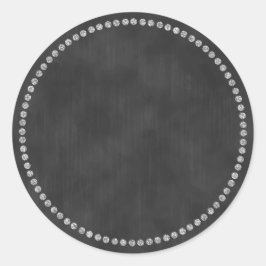 Krijtbord Sticker met Silver Ring Trim Monogram