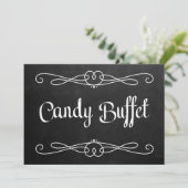 Krijtbord Stijl "Candy Buffet" Trouwbord Kaart (Staand voorkant)