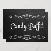 Krijtbord Stijl "Candy Buffet" Trouwbord Kaart (Voorkant / Achterkant)