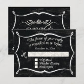 Krijtbord stijl Landelijke Krul Typografische Uitn RSVP Kaartje (Voorkant / Achterkant)
