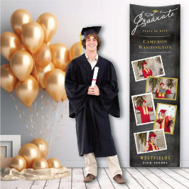 Krijtbord Stijlvol Schrift 5 Foto Afstudeerfeest Spandoek
