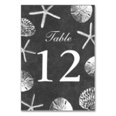 Krijtbord Strand Thema Schelpen Tafel Nummers Kaart (Voorkant)