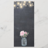 Krijtbord String Lights Bloemen Mason Jar Menu (Achterkant)