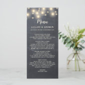 Krijtbord String Lights Bloemen Mason Jar Menu (Staand voorkant)