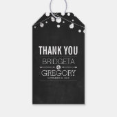 Krijtbord String Lights Bruiloft Cadeaulabel (Voorkant)