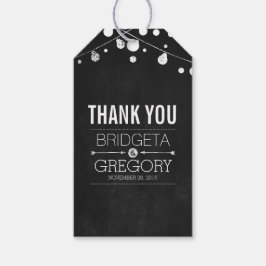 Krijtbord String Lights Bruiloft Cadeaulabel