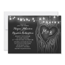Krijtbord String Lights Tree Romantische bruiloft