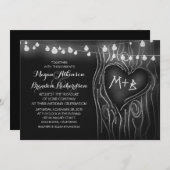 Krijtbord String Lights Tree Romantische bruiloft Kaart (Voorkant / Achterkant)