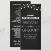 Krijtbord String Lights Trouwprogramma's Programmakaart (Voorkant / Achterkant)