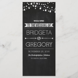 Krijtbord String Lights Trouwprogramma's Programmakaart