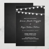 Krijtbord String of Lights Engagement Party Kaart (Voorkant / Achterkant)