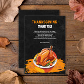 Krijtbord Thanksgiving gebrande Turkije Baby showe Bedankkaart