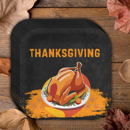Krijtbord Thanksgiving gebrande Turkije Baby showe Papieren Bordje