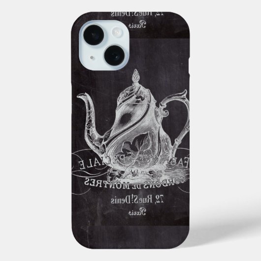 Krijtbord theepot Alice in Wonderland theepartij Case-Mate iPhone Case (Achterkant)