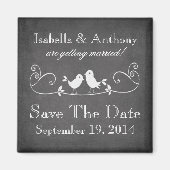  krijtbord Tortelduifjes Sla de datummagneet op Magneet (Voorkant)