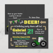 Krijtbord Tractor Uitnodigen, Verjaardag Tractor Uitnodiging Briefkaart (Voorkant / Achterkant)